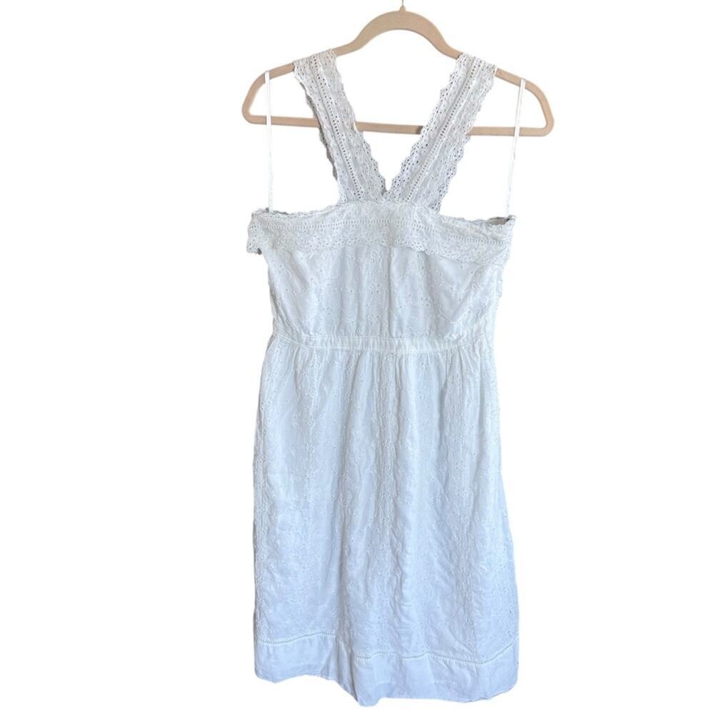 Abercrombie & Fitch white cotton eyelet midi dress size 10